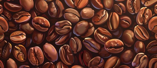 Obraz premium Heap of coffee beans covered in chocolate, delicious combination for a tasty treat