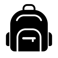 Rucksack silhouette icon. Backpack silhouette icon. Vector.