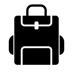 Simple backpack silhouette icon. Baggage silhouette icon. Vector.