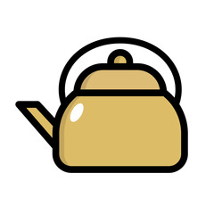 Flat design kettle icon. Vector.