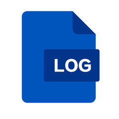 Flat design blue log file icon. Vector.