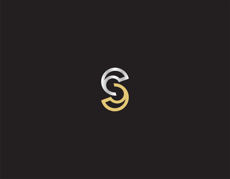 Silver and Gold letter S logo design concept