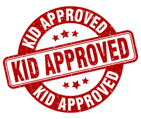 kid approved stamp. kid approved label. round grunge sign