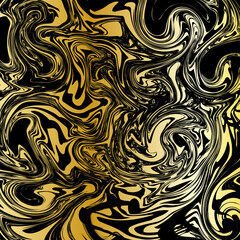 Premium design, Black marbled background texture with golden traces