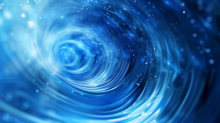 Vortex blue water background poster. Abstract concept banner. Digital raster bitmap illustration. AI artwork.