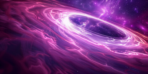 Vortex space background poster. Spiral galaxy creative wallpaper. Abstract concept banner. Purple...