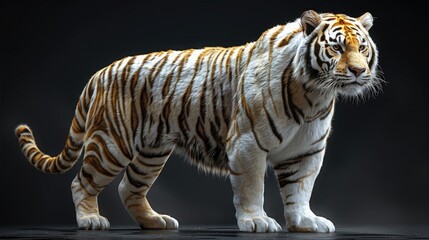 Obraz premium Majestic Bengal White Tiger. Observing the Unusual Behavior and Diverse Color Patterns of the Bengal White Tiger.