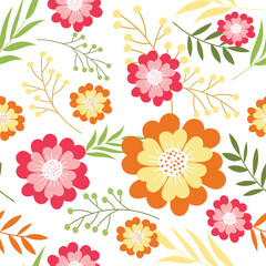 Fototapeta premium Abstract flower background Vector design floral border frame