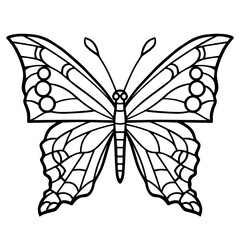 Delicate butterfly outline vector, perfect for versatile design applications.