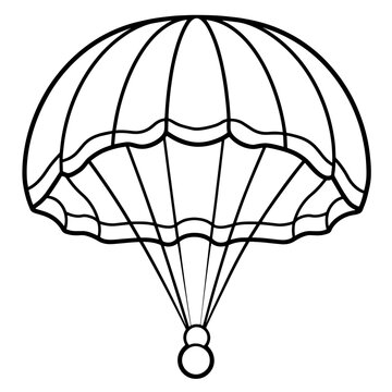 recommend clip art: Simplified parachute outline vector, suitable for adventure-themed designs.