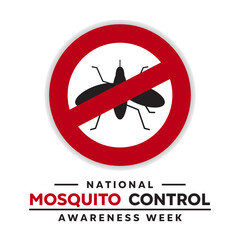 National Mosquito Control Awareness Week. Suitable for cards, banners, posters, social media and more. White background.