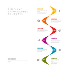 Color vertical timeline with wavy curves template - 783006870