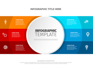 Six items infographic template on light background - 783007422