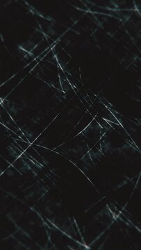 Vertical video - abstract background animation with gently moving distressed white lines and grunge noise texture. This dark minimalist textured motion background is full HD and a seamless loop.