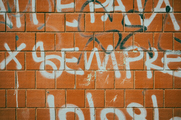 Vandalism on a city wall