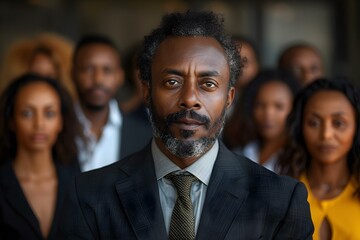 Multicultural Business Team with Confident Leader. Concept Cultural Diversity, Teamwork, Leadership, Confidence, Business Environment