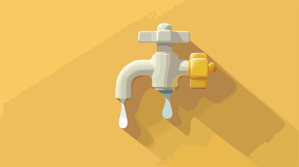 Dripping tap icon. Flat illustration of dripping ta
