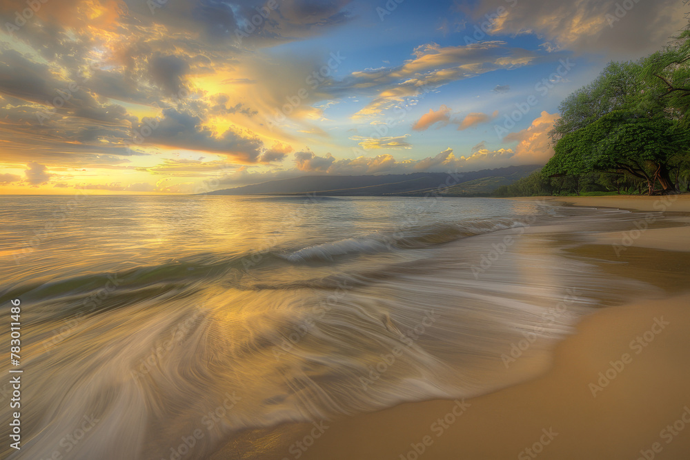 Canvas Prints sunset on the beach - generative ai