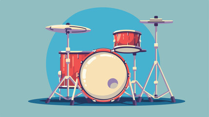Drum icon 2d flat cartoon vactor illustration isola