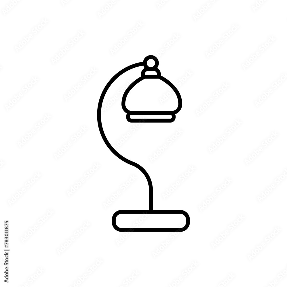Poster lamp vector linear icon. vector lamp. light bulb logo vector. a simple outline of a table lamp. elec