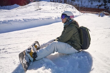 Snowboarder's Rest on the Mountain - 783012254