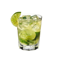 Refreshing Caipirinha Cocktail with Lime on Transparent Background - Brazilian Drink