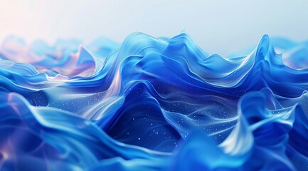 Fototapeta premium Soft Blue Digital Waves with Serene Sparkle Accents