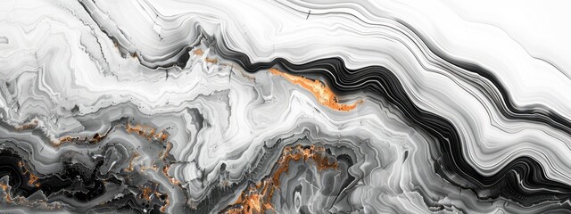 Abstract marble texture. Black and white background.