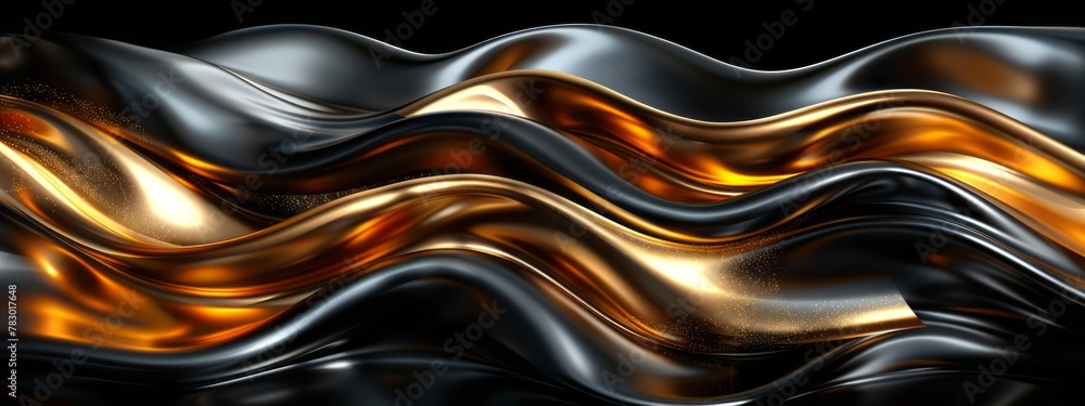 Poster luxurious golden background with satin drapery. 3d illustration. 3d rendering.3d abstract modern bus