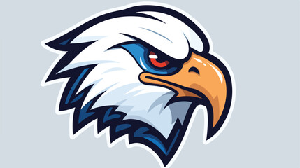 Eagle bird logo esport mascot illustration 2d flat