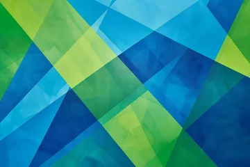 Fotobehang Abstract background with blue, yellow, green and blue polygons © Nam