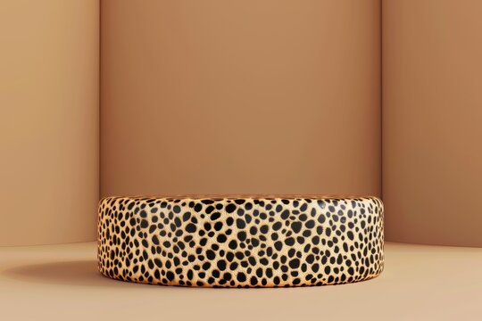 Leopard Print Bowl on Table
