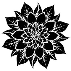    Flower silhouette vector illustration.
