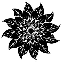    Flower silhouette vector illustration.
