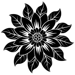    Flower silhouette vector illustration.
