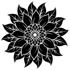    Flower silhouette vector illustration.
