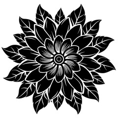    Flower silhouette  vector illustration.
