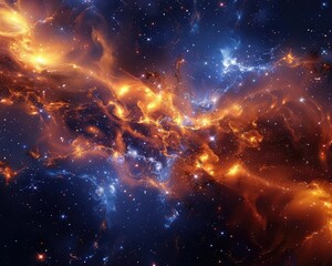 Space nebula scene - obrazy, fototapety, plakaty