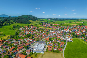 Die Region um Roßhaupten am Forggensee im Ostallgäu von oben