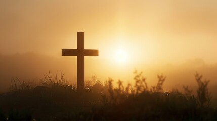 A Serene Sunrise Cross