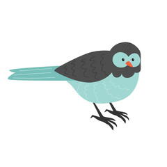 A cute bird on a white background. National Bird Day. flat. hand drawing style.