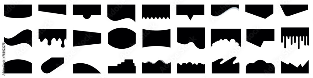 Poster set of shapes for website. collection of abstract design element for top, bottom page website. templ