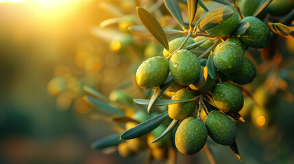 "Twilight Olive Harvest"
Sun-kissed olives cling to their branches, ready for harvest in the warm, golden hour light.