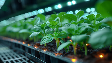 "Verdant Growth Under LED Lights"
Saplings thrive under the glow of LED grow lights, a modern blend of technology and horticulture.