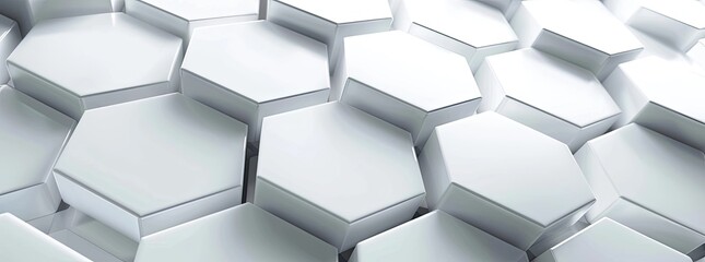 Abstract white hexagon background.