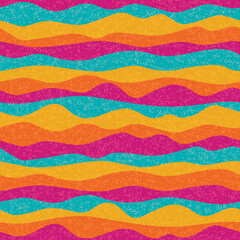 Curve multicolor wave stripes flow vector seamless pattern. - 783025827