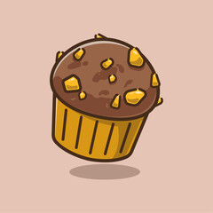 Delicious Chocolate Brownies Cartoon Vector. Food and Beverages Illustration Theme.