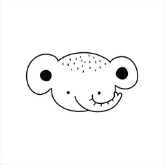 Elephant face line art vector 