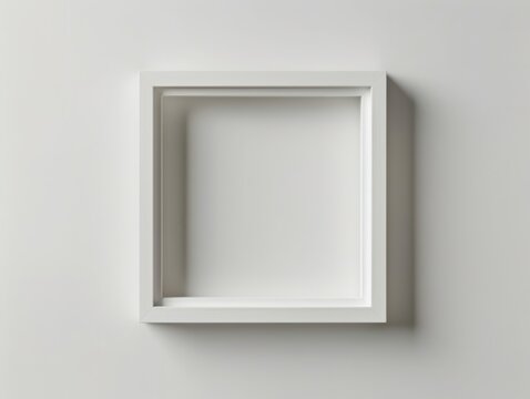A white frame with a square shape