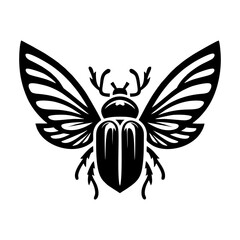 Horn beetle logo design. horn beetle logo vector illustration.